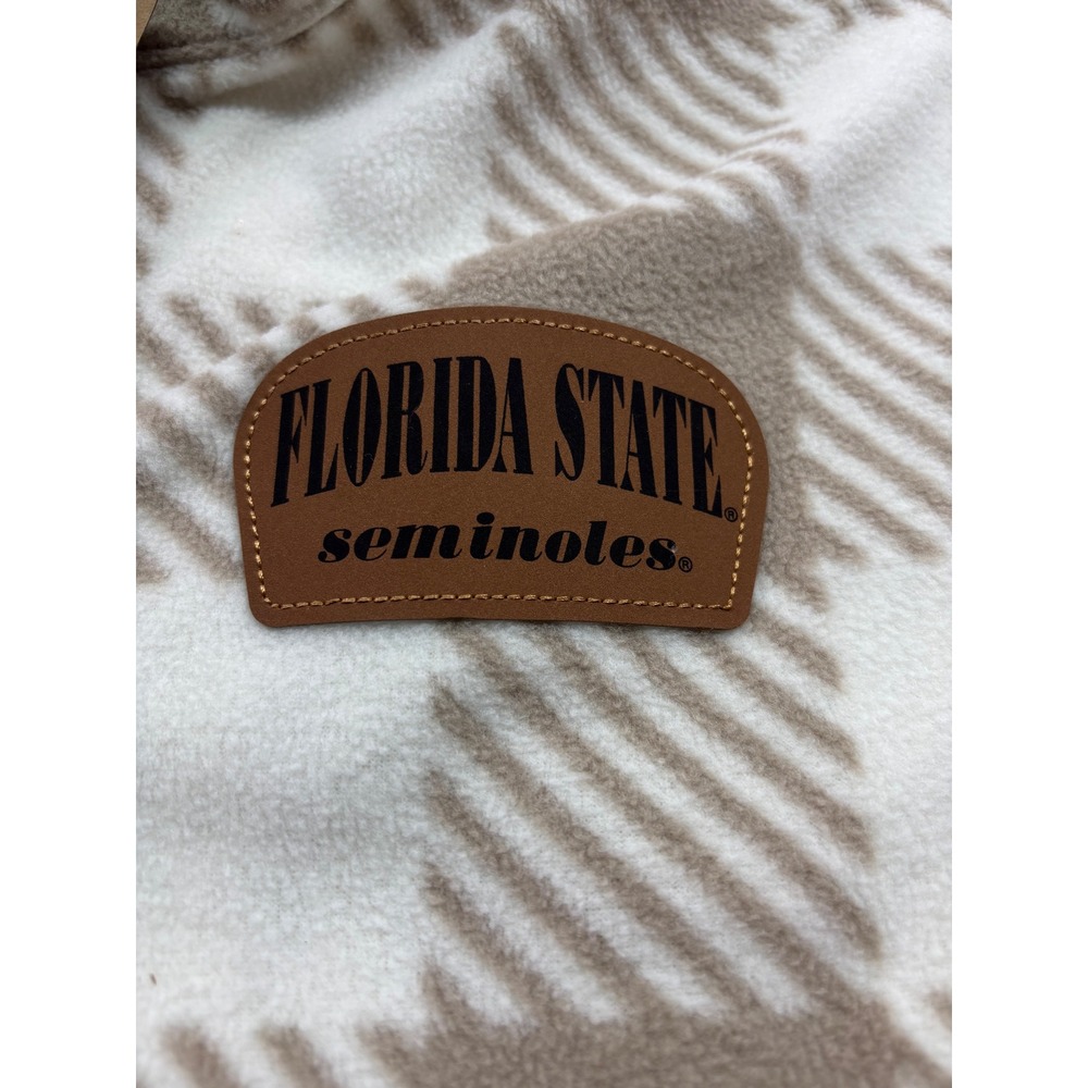 Rivalry Threads Florida State Seminoles Tan Plaid Fleece Quarter Snap Pullover L